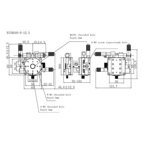 XYZRG60-R منضدة عمل إزاحة دليل الضبط الدقيق للسكك الحديدية in Kuwait