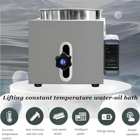 3L Lab Digital Water Bath, Stainless Steel Constant Temperature Oil Bath, Heating Device for Chemistry, Pharmaceuticals, Engineering - 2/3/5L Options Available in Kuwait