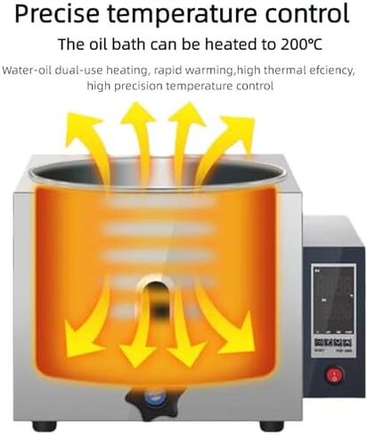 3L Lab Digital Water Bath, Stainless Steel Constant Temperature Oil Bath, Heating Device for Chemistry, Pharmaceuticals, Engineering - 2/3/5L Options Available in Kuwait