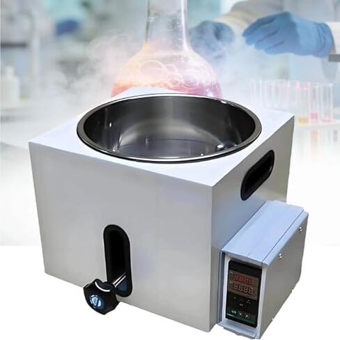 Digital Water Bath 5L for Laboratory, Stainless Steel Heating Device with LED Display, Precise Temperature Control, Oil & Water Bath for Experiments, 2/3/5L Options in Saudi Arabia