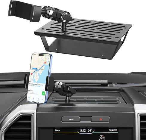 Magnetic Dash Phone Holder for F150, No Punching Required Phone Mount Compatible with 2015-2020 F150 2017-2022 F250 F350, Full Metal Cellphone Mounting Bracket for Most CellPhones in Kuwait