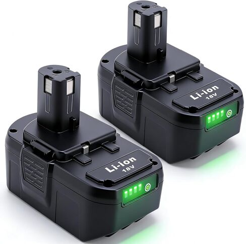 Upgraded 3000mAh Replacement for Ryobi 18V Battery 2Pack, Compatible with Ryobi 18V ONE+ Battery P103 P102 P105 P107 P108 P109 P122 18 Volt Lithium Cordless Power Tools in Kuwait