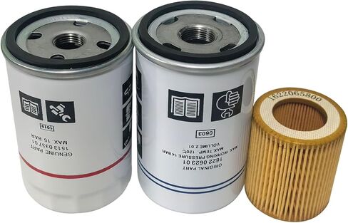 طقم فلتر 2901086501 متوافق مع قطع غيار الضاغط GX2 GX3 GX4 GX5 1622062301 فاصل الزيت + 1513033701 فلتر الزيت + 1622065800 فلتر الهواء in Kuwait
