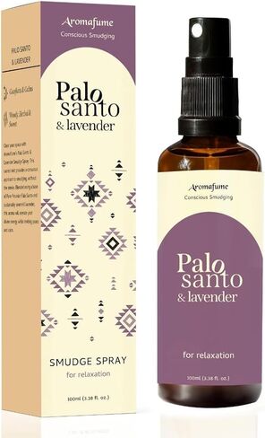 Palo Santo & White Sage Smudge Smudge by Aromafume | 1 × 100ml / 3.38 fl oz l romatherapy | مع الزيوت الأساسية | رذاذ بياضات الغرفة | الجوانب الطبيعية للمنزل | إكسسوارات التأمل الروحية in Saudi Arabia