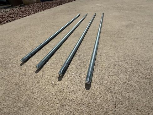 1/2" x 2 ft Threaded Rod - Galvanized (Zinc Plated) - 13 Threads Per Inch (TPI) - Sandbaggy (1/2" x 2 ft, 1, Count) in Saudi Arabia