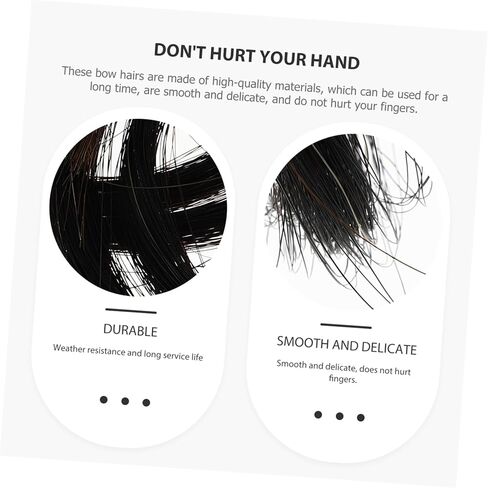 Professional Viola Bow Hairs Hair for Violin Bow Creative Violin Accessories Black in Saudi Arabia
