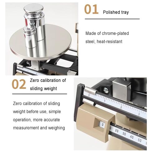 Precision Mechanical Balance, Laboratory Analysis Double Pan Scale, with Zero Adjustment Knob, Suitable for Colleges and Laboratories in Saudi Arabia