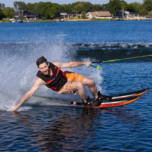 O’Brien Performer 68″ Combo Waterskis – Adult Slalom & Combo Water Skis with Z8 Lace-Up Adjustable Bindings, Dual Tunnel Stability, Nylon Fins in Saudi Arabia