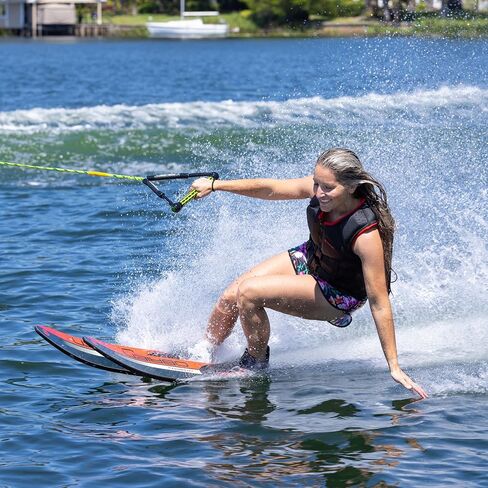 O’Brien Celebrity 64″ Combo Waterskis – Smaller Combo Skis for Lighter Skiers, 64" (162 cm) with Jr. X-7 Adjustable Bindings, Dual-Tunnel Design & Nylon Fins in Saudi Arabia
