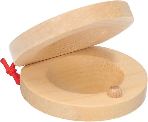 Round Wooden Clappers Wooden Clappers Finger Clip Instruments Classroom DIY Percussion Instruments Suitable for Children and Adults Smooth Texture with No Burrs One Pair in Saudi Arabia