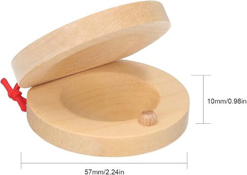 Round Wooden Clappers Wooden Clappers Finger Clip Instruments Classroom DIY Percussion Instruments Suitable for Children and Adults Smooth Texture with No Burrs One Pair in Saudi Arabia