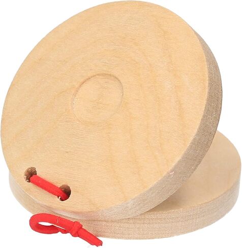 Round Wooden Clappers Wooden Clappers Finger Clip Instruments Classroom DIY Percussion Instruments Suitable for Children and Adults Smooth Texture with No Burrs One Pair in Saudi Arabia