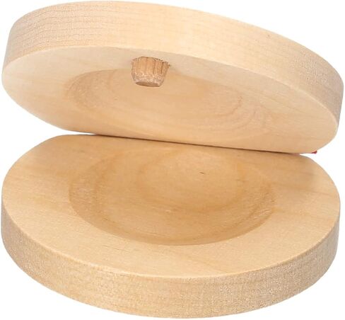 Round Wooden Clappers Wooden Clappers Finger Clip Instruments Classroom DIY Percussion Instruments Suitable for Children and Adults Smooth Texture with No Burrs One Pair in Saudi Arabia