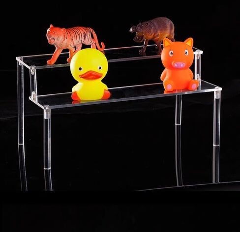 Acrylic Display Risers, 2 Tier Perfume Organizer Stand, Display Shelf for Figures and Collection, Clear Cupcake Dessert Shelves for Party, Riser Stand for Decoration and Organizer in Saudi Arabia