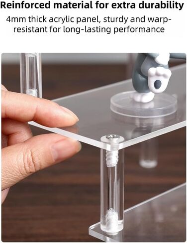 Acrylic Display Risers, 2 Tier Perfume Organizer Stand, Display Shelf for Figures and Collection, Clear Cupcake Dessert Shelves for Party, Riser Stand for Decoration and Organizer in Saudi Arabia