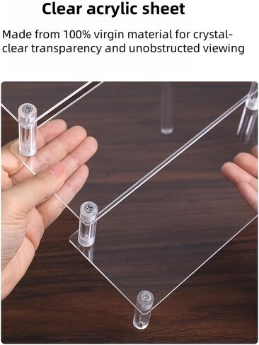 Acrylic Display Risers, 2 Tier Perfume Organizer Stand, Display Shelf for Figures and Collection, Clear Cupcake Dessert Shelves for Party, Riser Stand for Decoration and Organizer in Saudi Arabia
