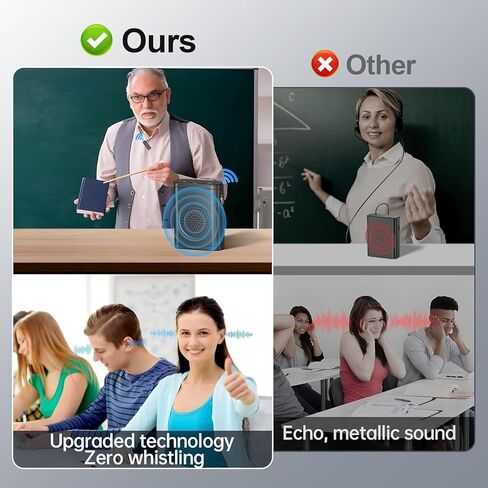 Moman Voice Amplifier for Teachers with Wireless Lavalier Microphone, Zero Whistling, Low Latency, Portable Meagaphone Speaker Mic for Classroom Meeting in Saudi Arabia