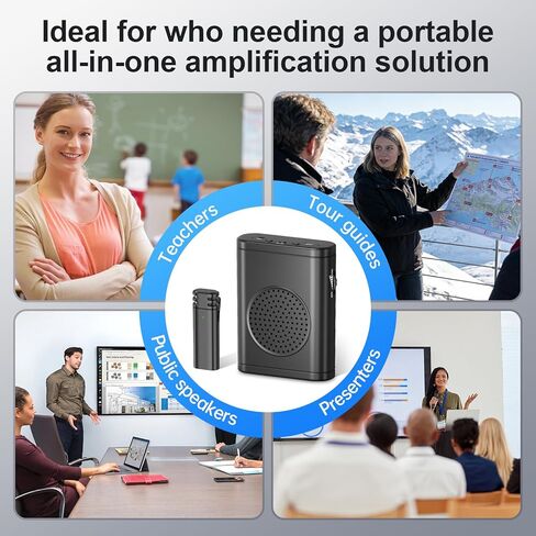 Moman Voice Amplifier for Teachers with Wireless Lavalier Microphone, Zero Whistling, Low Latency, Portable Meagaphone Speaker Mic for Classroom Meeting in Saudi Arabia