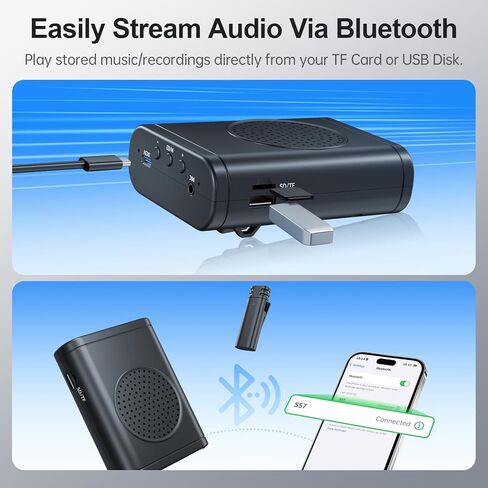 Moman Voice Amplifier for Teachers with Wireless Lavalier Microphone, Zero Whistling, Low Latency, Portable Meagaphone Speaker Mic for Classroom Meeting in Saudi Arabia