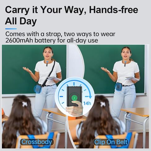 Moman Voice Amplifier for Teachers with Wireless Lavalier Microphone, Zero Whistling, Low Latency, Portable Meagaphone Speaker Mic for Classroom Meeting in Saudi Arabia