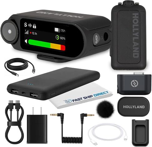 Hollyland Lark MAX 2 Combo Wireless Microphone System Bundle with Cables, 2-Person 2.4GHz Mic Kit for Camera and Phone in Saudi Arabia