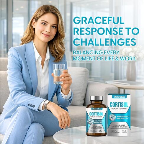 مكملات الكورتيزول للنساء والرجال، مخفض الكورتيزول الطبيعي تمامًا للنساء والرجال - تركيبة أشواغاندا وروديولا الوردية وإل-ثيانين لإدارة التوتر وتوازن الهرمونات وتحسين النوم in Kuwait