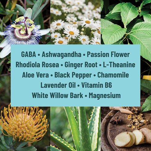 رقعات الهدوء 36 قطعة (أزرق) - الاسترخاء وتخفيف التوتر مع غابا، أشواغاندا، إل-ثيانين، زهرة العاطفة، المغنيسيوم - المزاج العشبي ودعم الهدوء in Kuwait