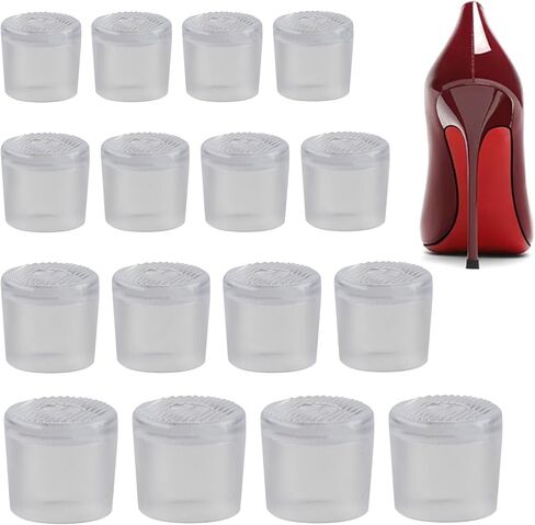Heel Caps for High Heels, High Heel Protector Caps Tip Covers, Noise Reducing & Non-Slip Heels Protectors Protective Cap Replacement Tips for Shoes Women (8, Black) in Saudi Arabia