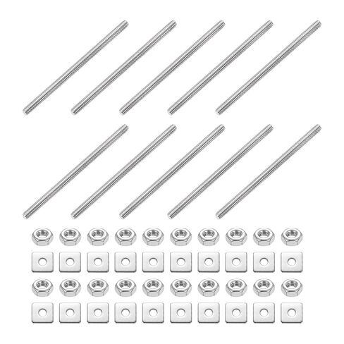 uxcell 4Pcs Fully Threaded Rod, M8-1.25 Thread Pitch 50mm Length Stainless Steel Right Hand Fully Threaded Studs with Nuts and Washers for Clamps, Hangers and U-Bolts in Saudi Arabia