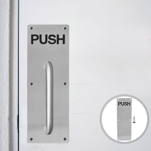 TEHAUX Stainless Steel Push Plate for Doors Fire Door Handle Durable Material Easy to Install for Barn Doors and Warehouse Applications in Saudi Arabia