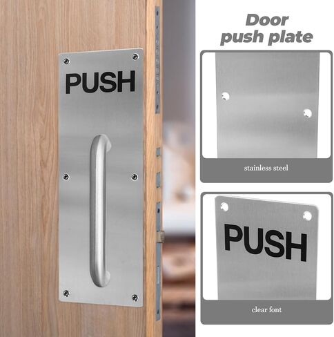 TEHAUX Stainless Steel Push Plate for Fire Door Durable Door Finger Plates for Internal Doors Convenient Door Protection and Easy Use Commercial Spaces in Saudi Arabia