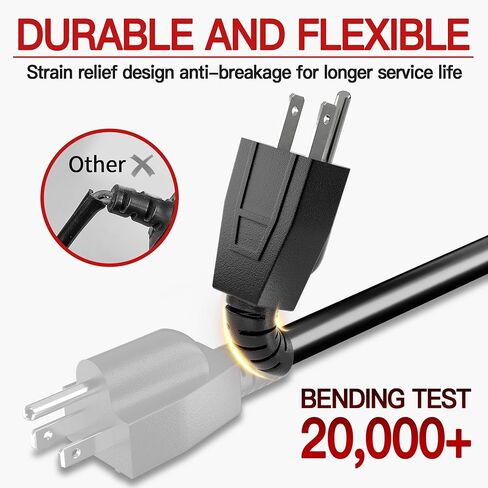 16/3 100 قدم سلك تمديد خارجي مقاوم للماء، مقاوم للطقس ومقاوم للهب أسود 3 سلك طاقة خارجي للحديقة والحديقة، 16AWG 10A 1250W 125V SJTW ETL مدرج in Kuwait