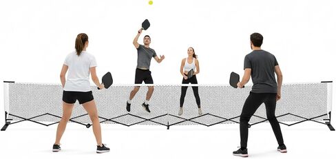 مجموعة شبكة محمولة قابلة للسحب بطول 22 قدمًا مع إطار معدني ثابت، تجميع مجاني وحقيبة حمل للعب التنافسي والترفيهي in Kuwait