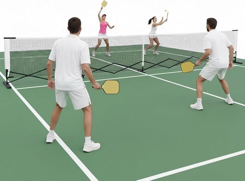 مجموعة شبكة محمولة قابلة للسحب بطول 22 قدمًا مع إطار معدني ثابت، تجميع مجاني وحقيبة حمل للممرات الخلفية in Kuwait