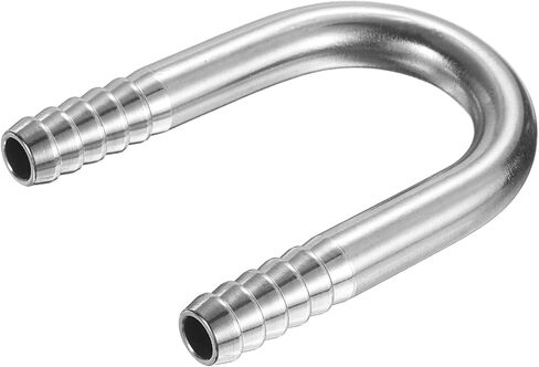 PATIKIL 3/8" (10mm) x 3/8" (10mm) Hose Barb Fittings, 1 Pcs 304 Stainless Steel U Shaped Joint Connector Barbed Fitting Metal Splicer in Saudi Arabia