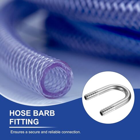PATIKIL 3/8" (10mm) x 3/8" (10mm) Hose Barb Fittings, 1 Pcs 304 Stainless Steel U Shaped Joint Connector Barbed Fitting Metal Splicer in Saudi Arabia