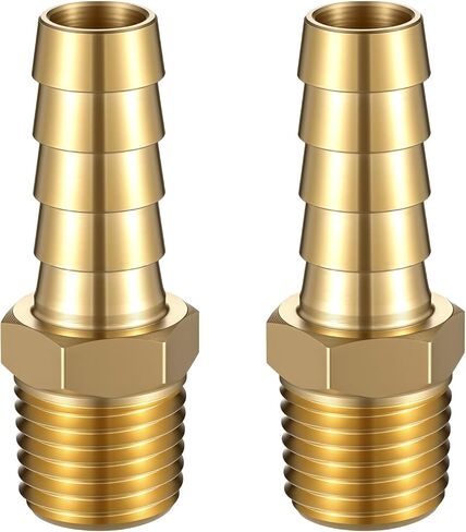 2 Pack 1/4 Npt To 3/8 Barb, Brass Air Hose Barb Fittings Adapter 3/8 Air Hose Repair Kit Connectors in Saudi Arabia