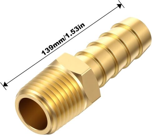 2 Pack 1/4 Npt To 3/8 Barb, Brass Air Hose Barb Fittings Adapter 3/8 Air Hose Repair Kit Connectors in Saudi Arabia