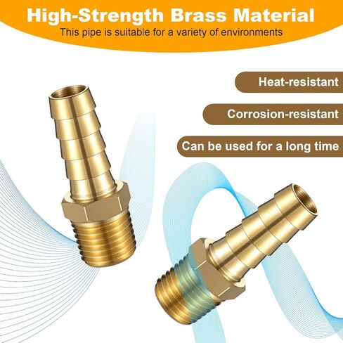 2 Pack 1/4 Npt To 3/8 Barb, Brass Air Hose Barb Fittings Adapter 3/8 Air Hose Repair Kit Connectors in Saudi Arabia
