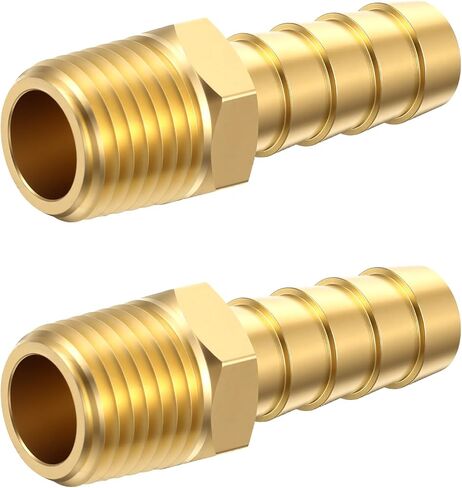 2 Pack 1/4 Npt To 3/8 Barb, Brass Air Hose Barb Fittings Adapter 3/8 Air Hose Repair Kit Connectors in Saudi Arabia