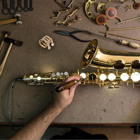 Alto Saxophone Ligature Clip Metal Reed Holder Adjustable Saxophone Clip Wind Instrument Accessory with Embossed Design for Alto Sax Mouthpiece in Kuwait