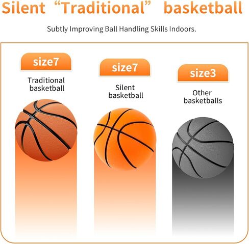 Silent Basketball-Size 7 (29.5") Upgrade Dribble Dream Silent Basketball, Grooved Airless Foam Technology for Soundless for Foam Indoor Training Ball for Various Indoor Activities in Saudi Arabia