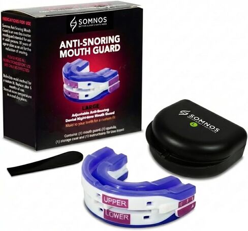 Somnos Anti Snore Mouthguard - Adjustable Sleep Mouth Guard for Snoring - Lightweight, Comfortable, and Effective for Reducing Snoring - Better Sleep Starts Here™ - Large Size … in Saudi Arabia