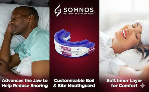 Somnos Anti Snore Mouthguard - Adjustable Sleep Mouth Guard for Snoring - Lightweight, Comfortable, and Effective for Reducing Snoring - Better Sleep Starts Here™ - Large Size … in Saudi Arabia