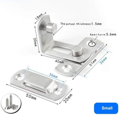 Portable Door Lock, Door Latch 90 Degree Right Angle Gate Latch Buckle Bolt Barn Sliding Lock Barrel Bolt for Doors and Windows Household Accessories in Saudi Arabia
