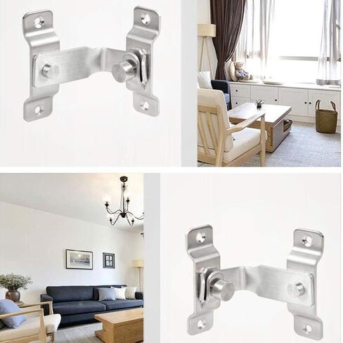 Portable Door Lock, Door Latch 90 Degree Right Angle Gate Latch Buckle Bolt Barn Sliding Lock Barrel Bolt for Doors and Windows Household Accessories in Saudi Arabia