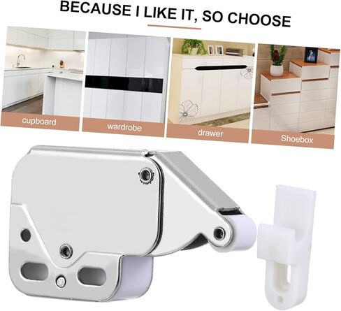 Cabinet Door 24 pcs Kitchen Push-in Cupboard Cabinet Drawer and Open Wardrobe Puch Loaded Mini Touch Latches Keyless Spring for Bounce Catch Release Lock Door to Tip Push Door Locks in Saudi Arabia