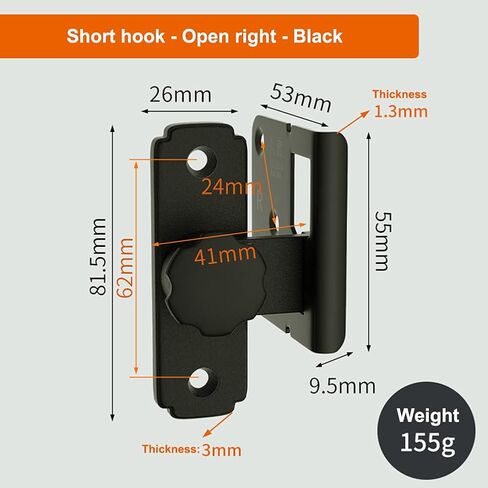 Portable Door Lock, Flip Door Latch 90 Degree Moving Door Right Angle Buckle Privacy Lock,Sliding Barn Door Lock and Latch Bolt Lock Cam Lock in Saudi Arabia