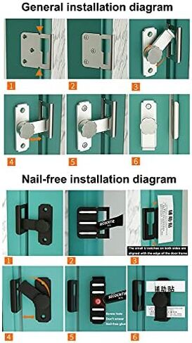 Portable Door Lock, Flip Door Latch 90 Degree Moving Door Right Angle Buckle Privacy Lock,Sliding Barn Door Lock and Latch Bolt Lock Cam Lock in Saudi Arabia