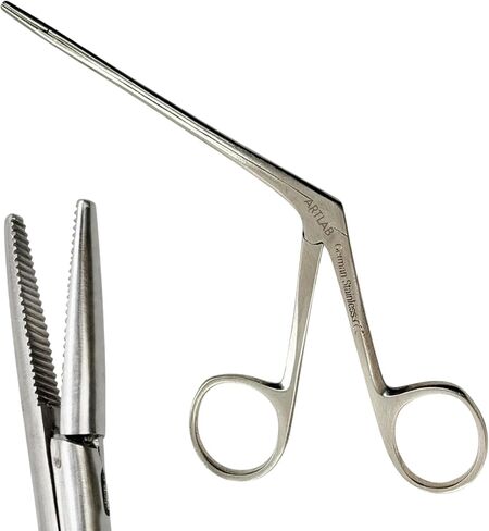 ARTLAB ENT Alligator Ear Forceps – Curved Jaw Design with Serrated Fine Tip, Non-Slip Grip Handle, Reusable & Easy to Clean Tool Crocodile Ear Forceps (10 Inch) in Saudi Arabia